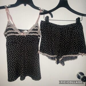 Polka Dot Black and White Sleepwear Set